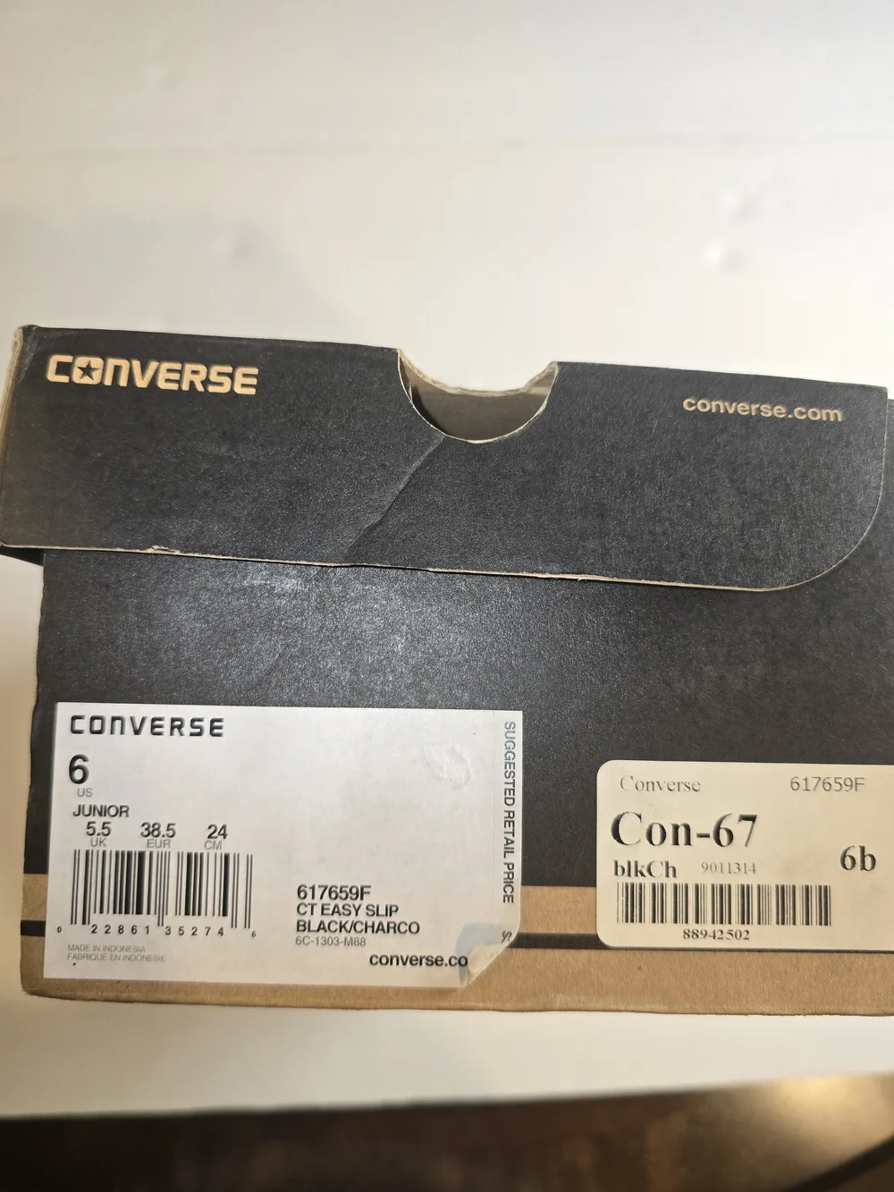 Converse Kids Black and Gray High Top Slip-On Sneakers
